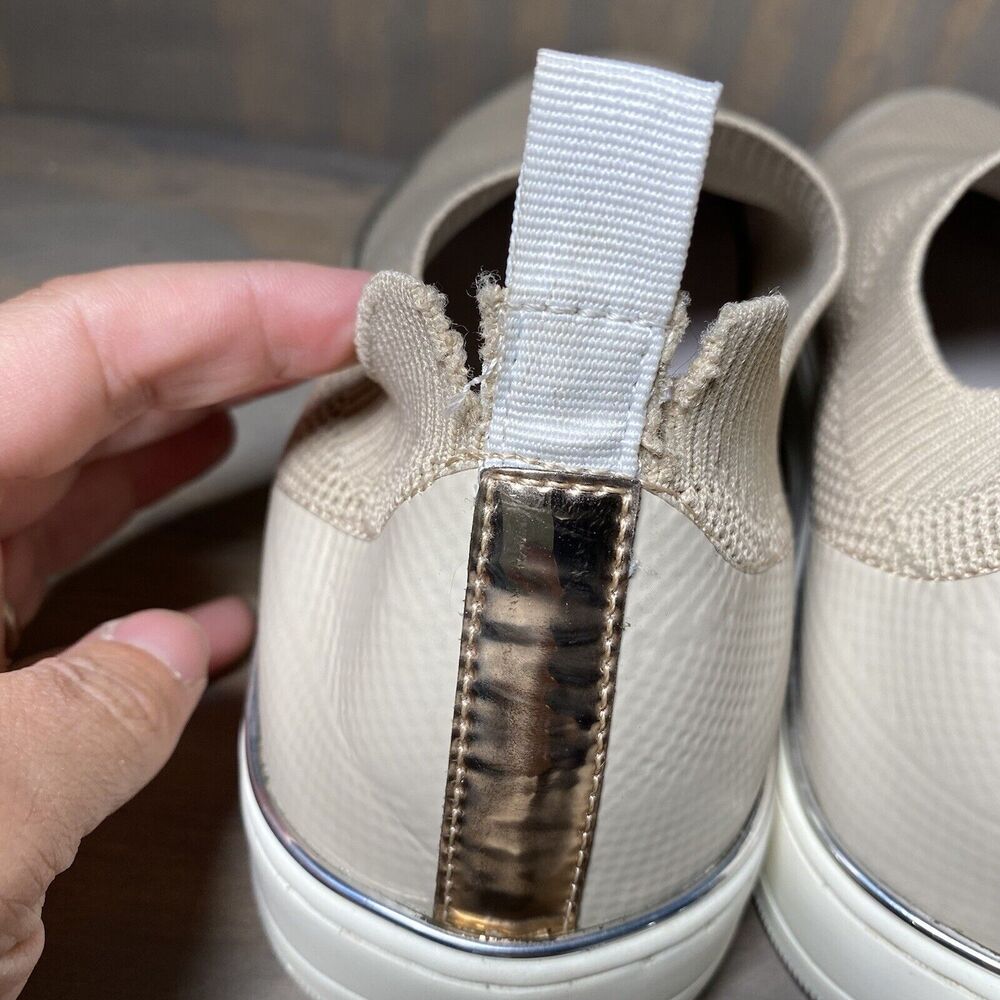Johnston & Murphy Beige Cream Gold Slip On Casual Shoes Sneakers Womens Size 8 M - Picture 5 of 10
